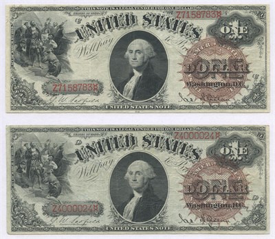 Lot 1104 - United States Notes 1880 $1 Large Brown Seal...