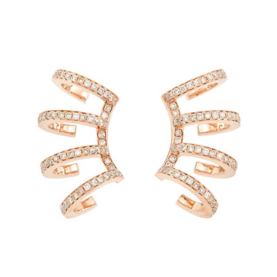 Lot 199 - Pair of Rose Gold and Diamond Earrings
