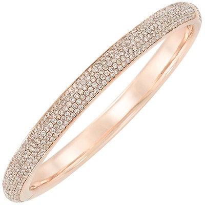 Lot 73 - Rose Gold and Diamond Bangle Bracelet