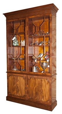 Lot 290A - Georgian Style Mahogany Breakfront Height 8...