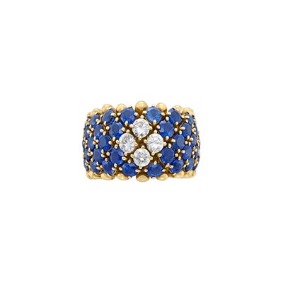 Lot 28 - Flexible Gold, Sapphire and Diamond Ring