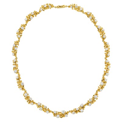 Lot 284 - Two-Color Gold and Diamond Necklace