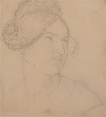 Lot 5 - Thomas Sully American, 1783-1872 Head of a...