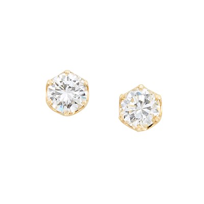 Lot 318 - Pair of Gold and Diamond Stud Earrings
