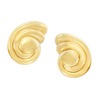 Lot 487 - Pair of Gold Earclips, Pomellato