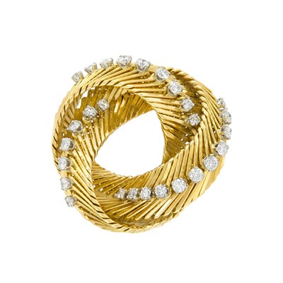 Lot 211 - Gold, Platinum and Diamond Brooch, Oscar Heyman Bros.