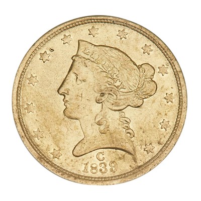 Lot 1190 - Unites States 1839 C $5 Liberty Head Extremely...