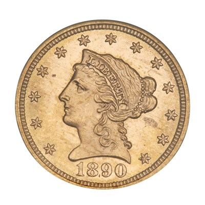Lot 1186 - United States 1890 $2 1/2 Liberty Head Gem...