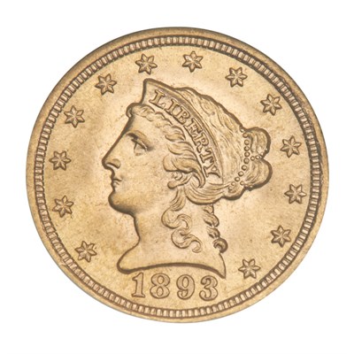 Lot 1187 - United States 1893 $2 1/2 Liberty Head Gem...