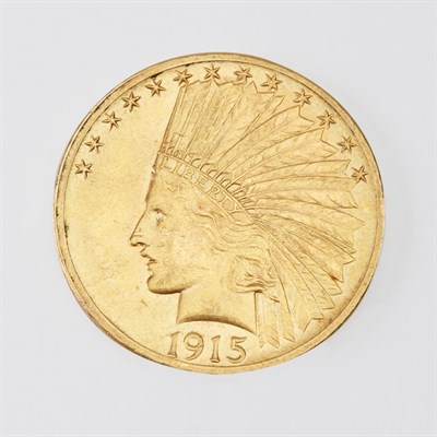 Lot 1195 - United States 1915 $10 Indian Head Close to...