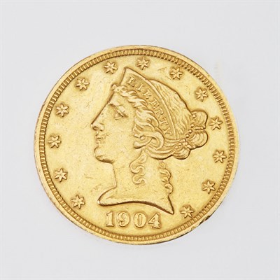 Lot 1192 - United States 1904 $5 Liberty Head Extremely...