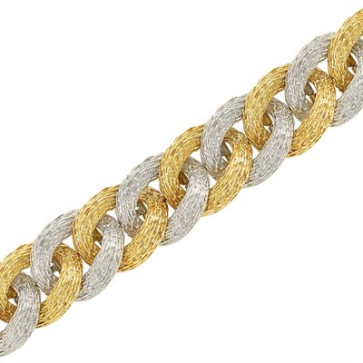 Lot 36 - Two-Color Textured Gold Bracelet, France