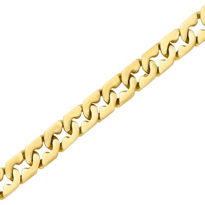 Lot 249 - Gold Curb Link Bracelet, Tiffany & Co.