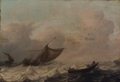 Lot 37 - Dutch School 17th Century Fishing Vessels in...