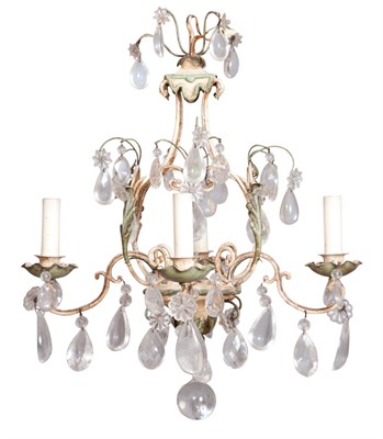 Lot 173 - Venetian Style Painted Metal and Cut Glass...