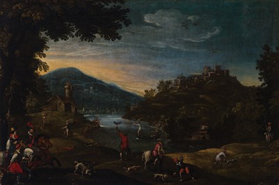 Lot 31 - Flemish School 17th Century Hunters in a...