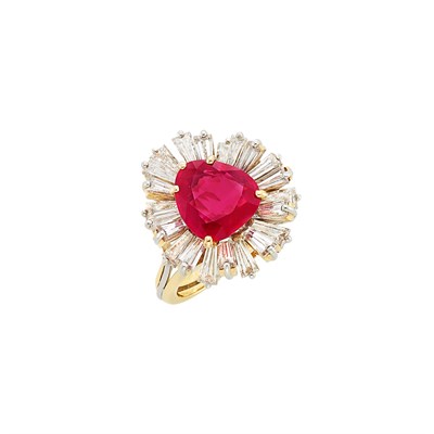 Lot 352 - Two-Color Gold, Ruby and Diamond Ring, Kurt Wayne