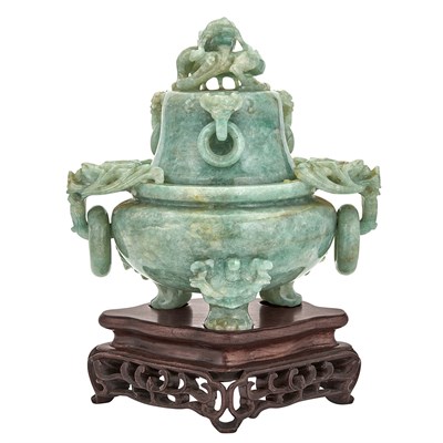 Lot 105 - Chinese Hardstone Covered Censer The...