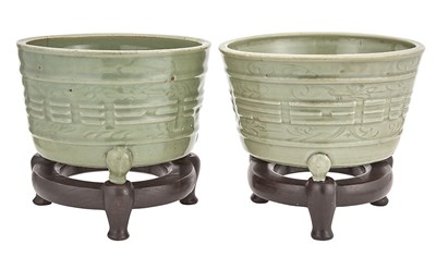 Lot 32 - Pair of Chinese Longquan Celadon 'Trigrams'...