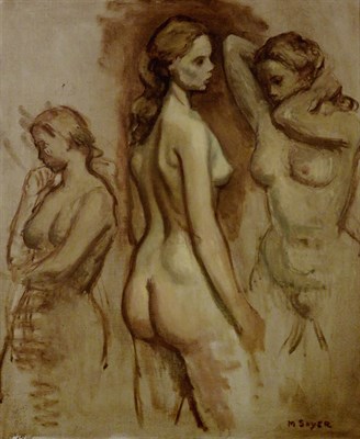 Lot 83 - Moses Soyer American, 1899-1974 Three Nudes...