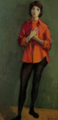 Lot 82 - Moses Soyer American, 1899-1974 Standing Girl...
