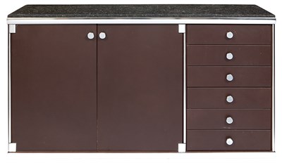 Lot 214 - Pace Collection Chromed Metal, Marble, Leather...