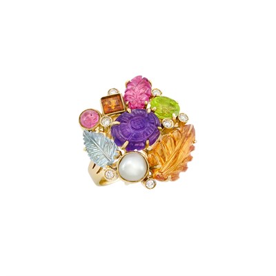Lot 148 - Gold, Gem-Set and Diamond Ring