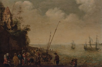 Lot 39 - Dutch School 17th Century Unloading Cargo Oil...