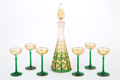 Lot 283 - Continental Gilt and Wheel-Engraved Glass...