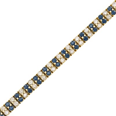 Lot 351 - Gold, Sapphire and Diamond Bracelet