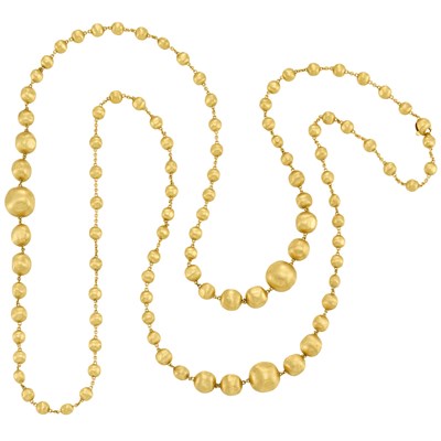 Lot 197 - Long Gold Bead Chain Necklace, Marco Bicego