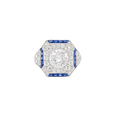 Lot 499 - Platinum, Diamond and Sapphire Ring, Cartier