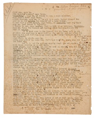 Lot 193 - JOYCE, JAMES Single typescript leaf,...
