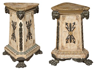 Lot 429 - Pair of Continental Neoclassical Faux Marble...