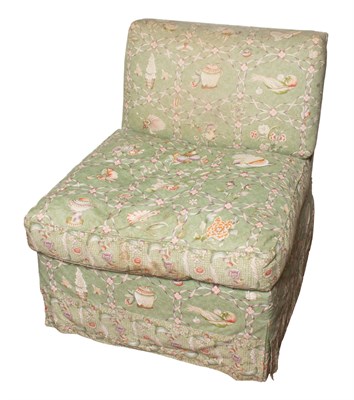 Lot 308 - Pair of Upholstered Slipper Chairs