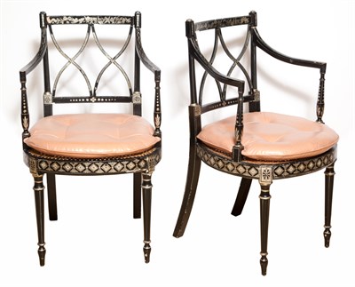 Lot 191 - Pair of Regency Style Painted and Decorated...