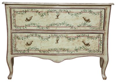 Lot 162 - Italian Painted Commode The faux marble...