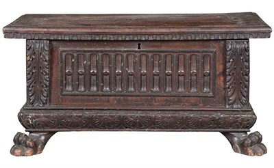 Lot 381 - Italian Renaissance Walnut Cassone Partially...