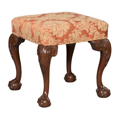 Lot 273 - George II Style Mahogany Stool Partially...