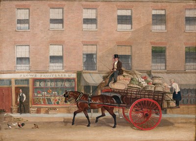 Lot 106 - Manner of James Pollard Vegetable Cart Bears...