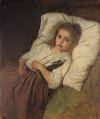Lot 75 - Toby Rosenthal American, 1848-1917 A Little...