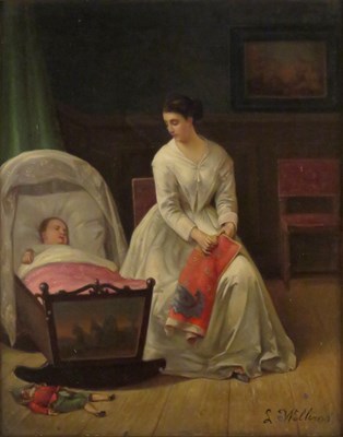 Lot 98 - Louis Willems Belgian, 1820-1889 Mother with...