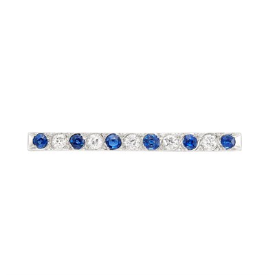 Lot 171 - Platinum, Sapphire and Diamond Bar Pin, Marcus