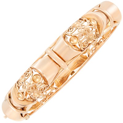 Lot 229 - Two-Color Gold Bangle Bracelet, France