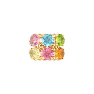 Lot 185 - Gold and Multicolored Stone Ring, Christian Dior, France