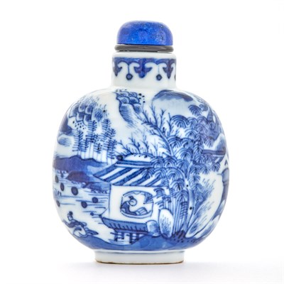 Lot 148 - Chinese Blue and White Glazed Porcelain Snuff...