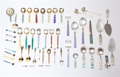Lot 350 - Group of Scandinavian Silver and Enamel...