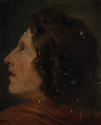Lot 58 - School of George Romney Study of a Man's Head...