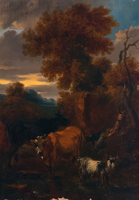 Lot 70 - Circle of Thomas Barker of Bath A Cowherd...