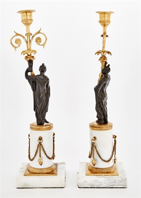 Lot 275 - Pair of Regency Gilt-and Patinated-Bronze...